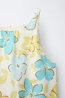 ROBE FLEURS COTON LIN