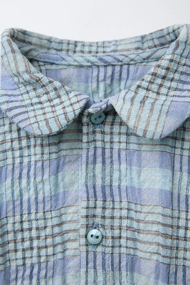 CHEMISE À TEXTURE ET CARREAUX