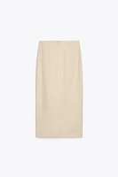JUPE MIDI BOUCLE EN LIN