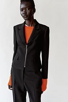 ZIP-UP BLAZER WITH SHOULDER PADS