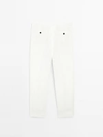 100% linen darted trousers