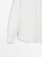 Chemise regular fit 100 % lin rayures