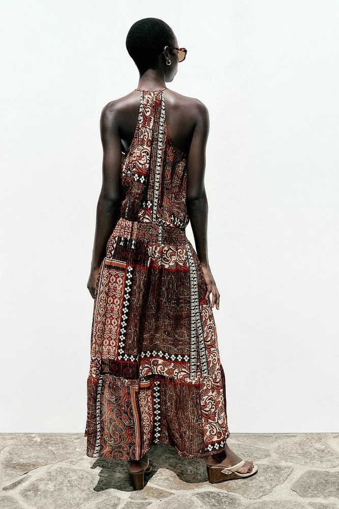 ROBE IMPRIMÉE FIL MÉTALLISÉ