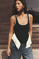 CONTRAST KNIT TOP