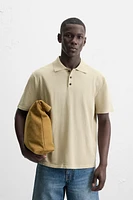 KNIT POLO SHIRT WITH LINEN