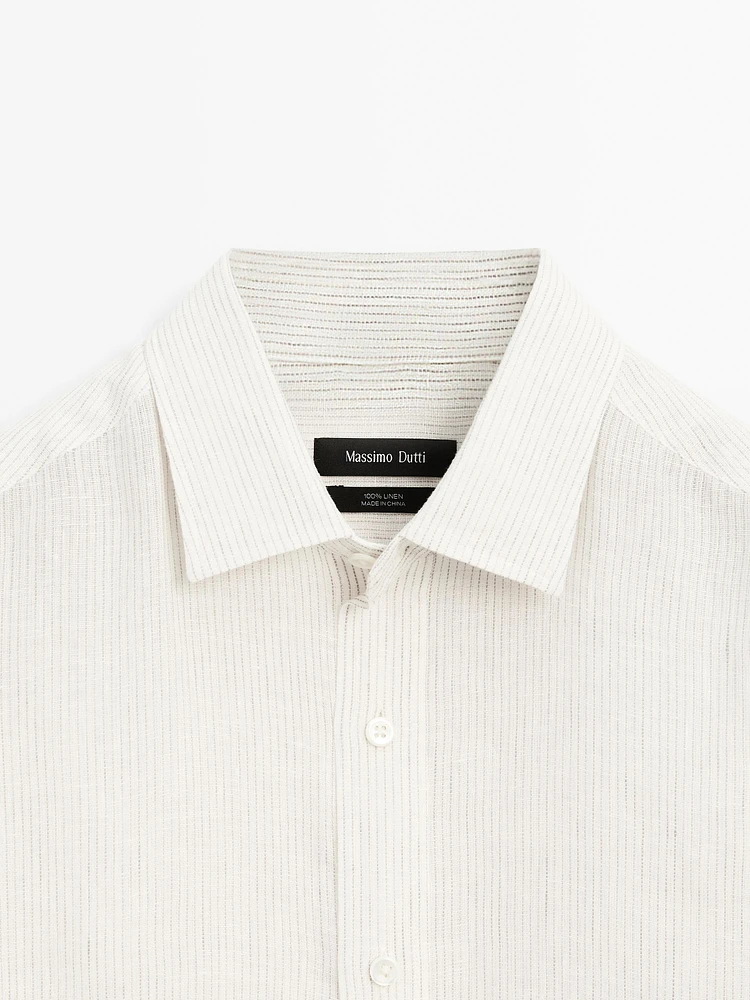 Chemise lin regular à rayures