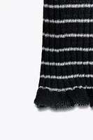 STRIPED RIB KNIT TOP