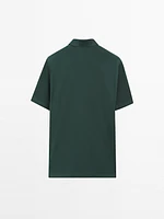 Slim fit cotton blend polo shirt