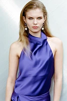 SATIN EFFECT HALTER TOP