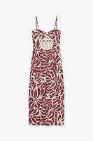 PRINTED RUSTIC LINEN MIDI DRESS