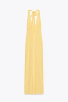 OPEN BACK HALTER LONG DRESS