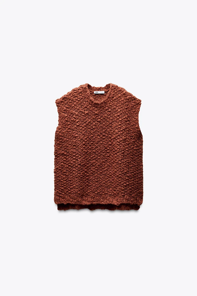 GILET OVERSIZE EN MAILLE STRUCTURÉE