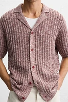 CONTRAST KNIT SHIRT