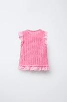 TOP EN MAILLE DENTELLE