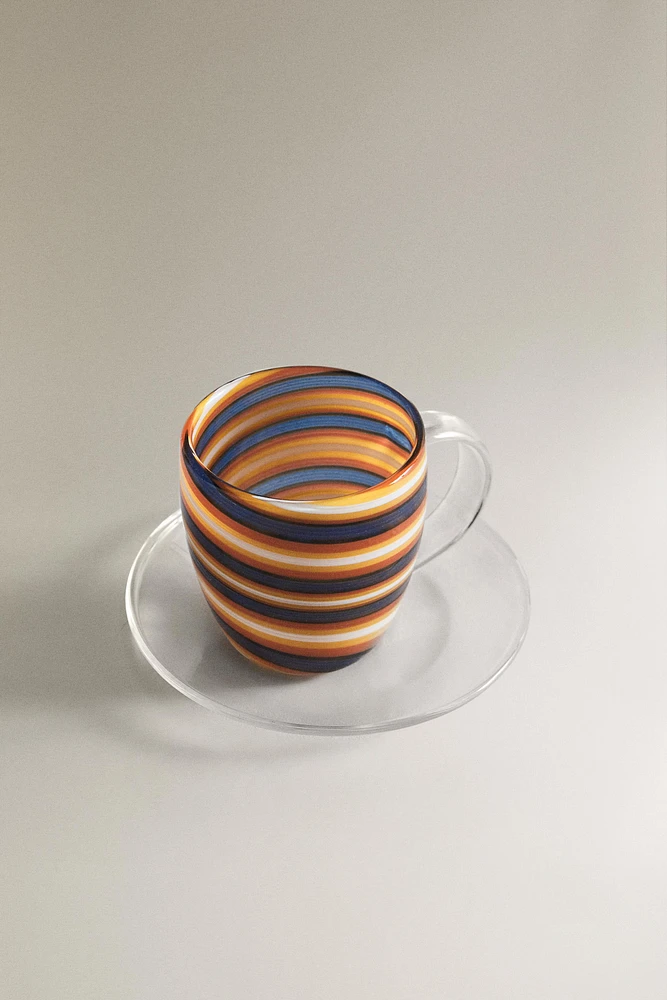 TASSE SOUCOUPE BOROSILICATE SPIRALE