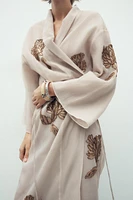 SILK KIMONO WITH EMBROIDERY AND BEADS