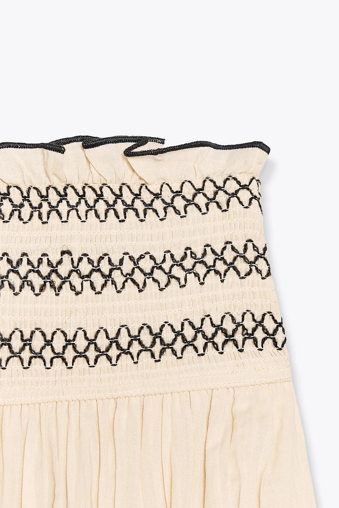 RUSTIC CONTRAST WAIST SKIRT