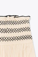 RUSTIC CONTRAST WAIST SKIRT