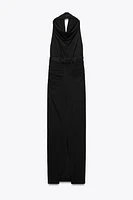LONG OPEN BACK HALTER DRESS