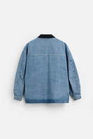 CONTRAST COLLAR DENIM JACKET