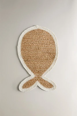 TAPIS JUTE POISSON ANIMAUX DE COMPAGNIE