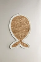 TAPIS JUTE POISSON ANIMAUX DE COMPAGNIE