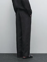 Faded 100% linen trousers