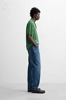 WASHED COTTON KNIT POLO SHIRT