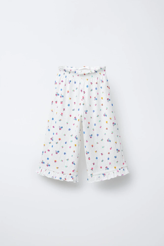 FLORAL TEXTURED CULOTTES