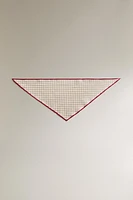 LINEN COTTON CHECKED PET BANDANA