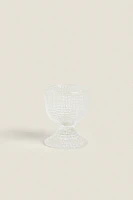 GLASS EGG CUP WITH RAISED DETAIL