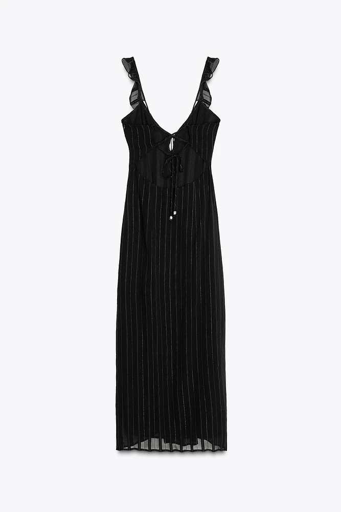 ROBE MI-LONGUE LINGERIE FIL MÉTALLISÉ