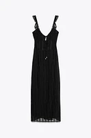 ROBE MI-LONGUE LINGERIE FIL MÉTALLISÉ