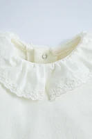 COMBINATION PLUSH BODYSUIT WITH PETER PAN COLLAR