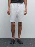 Bermuda semi-jogger 100 % lin