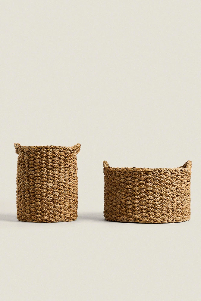 CYLINDRICAL SEAGRASS BASKET