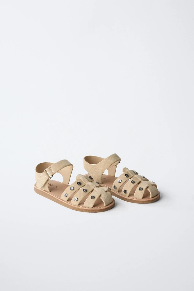 STUDDED LEATHER FISHERMAN SANDALS