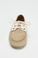 MOCASSINS COMBINÉS À LACETS EN DAIM