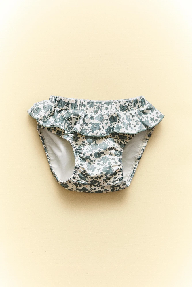 BAS MAILLOT DE BAIN PLAGE ENFANT VOLANT FLEURS TROPICALES