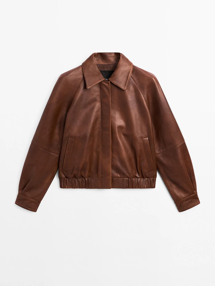 Blouson en cuir nappa enduit