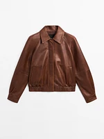 Waxed nappa leather jacket