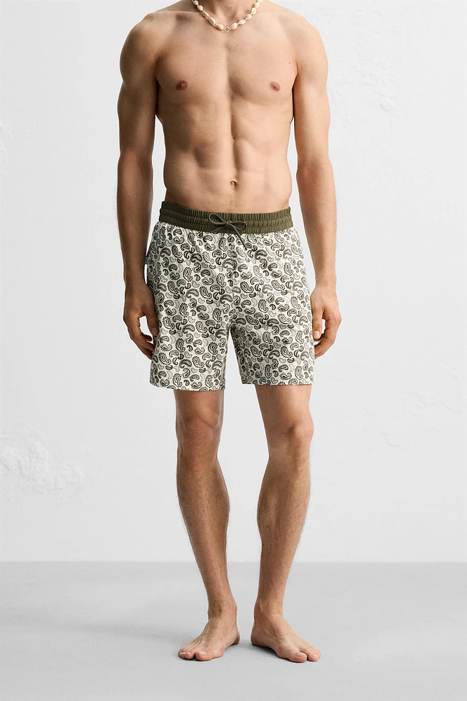 MAILLOT DE BAIN LONG À IMPRIMÉ CACHEMIRE