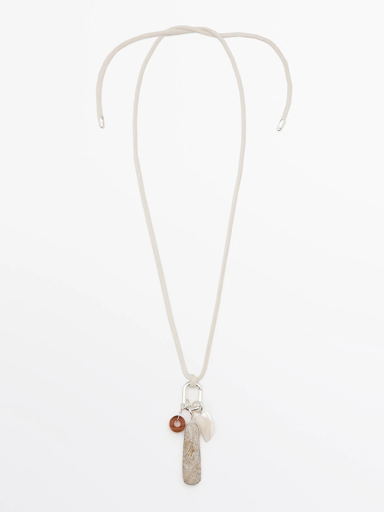 Stone charm necklace