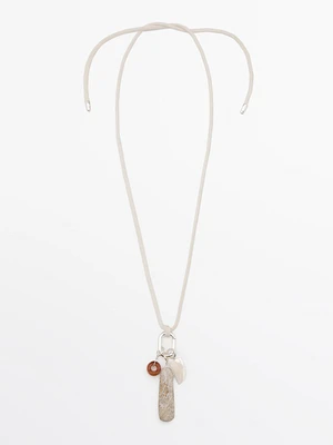 Stone charm necklace