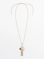 Stone charm necklace