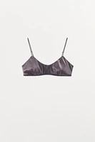 SATIN RIBBED BRALETTE