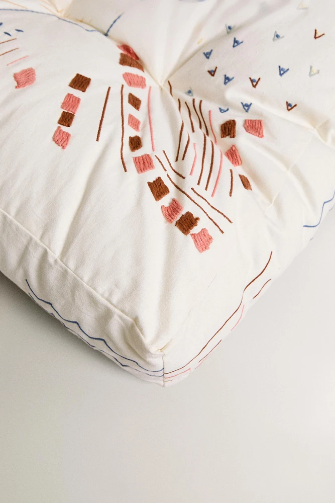 SURMATELAS COTON MOTIFS BRODÉS
