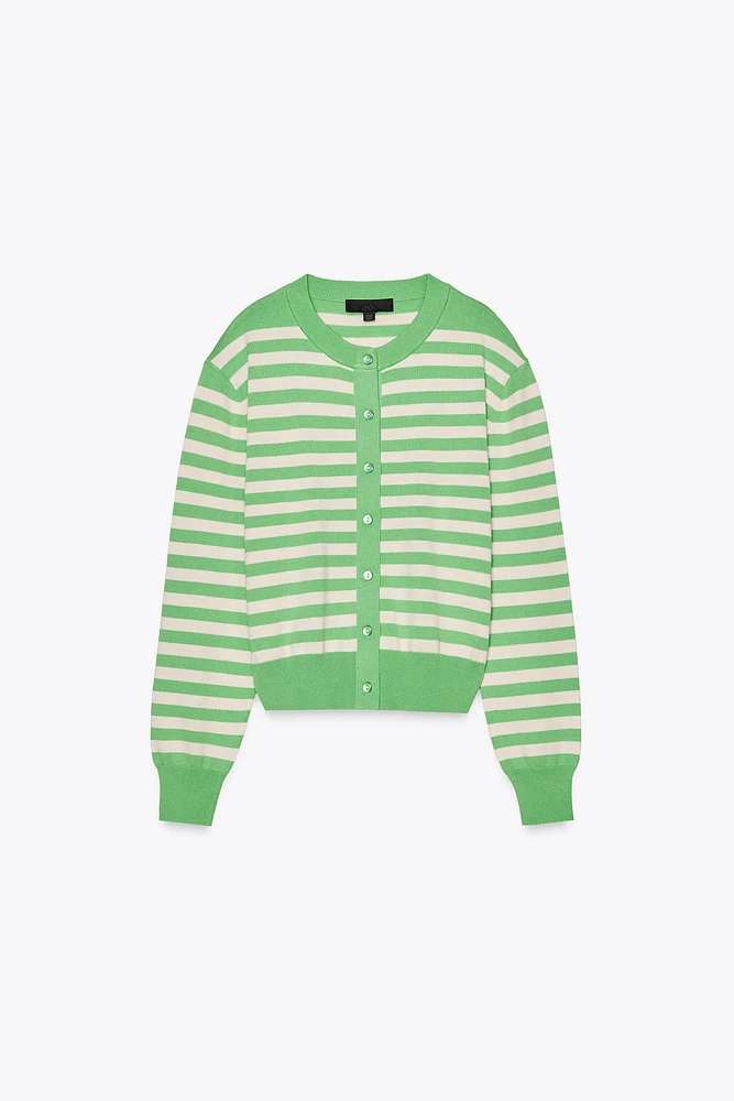 STRIPED KNIT JACKET