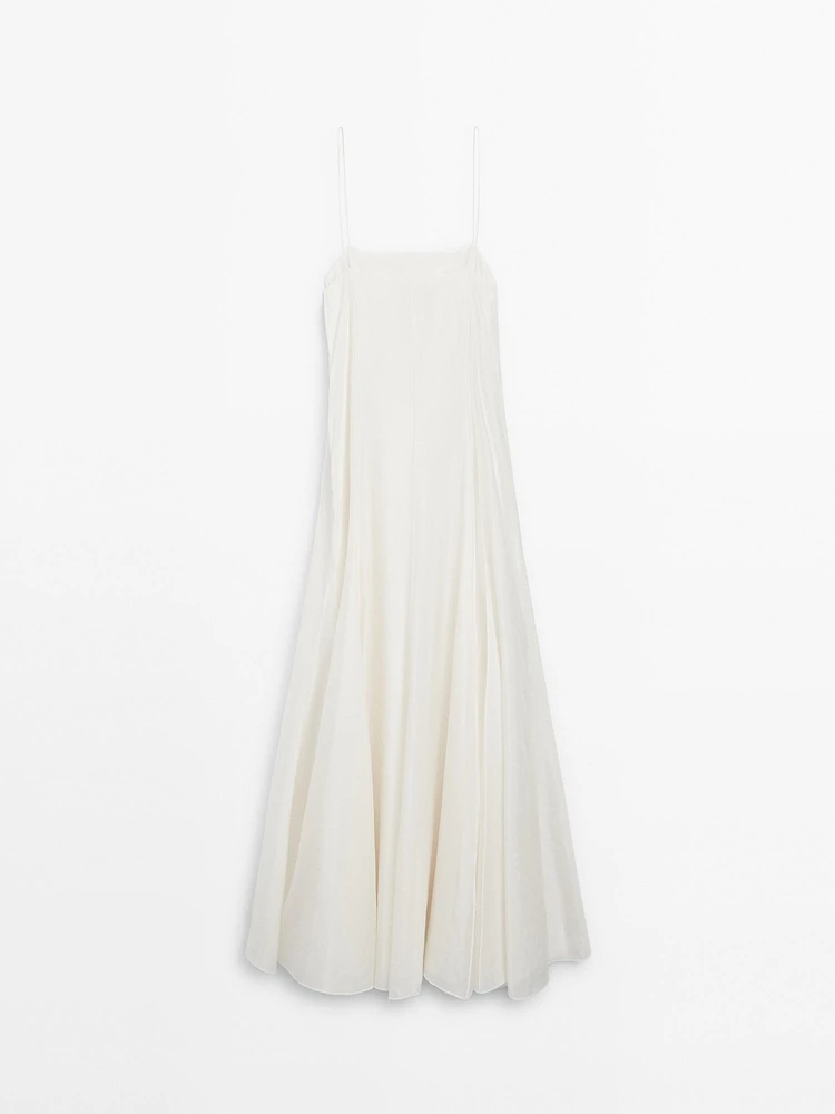 Robe midi bretelles fluide