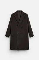 DOUBLE BREASTED WOOL BLEND COAT